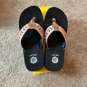 Yellow box sandals. Size 10